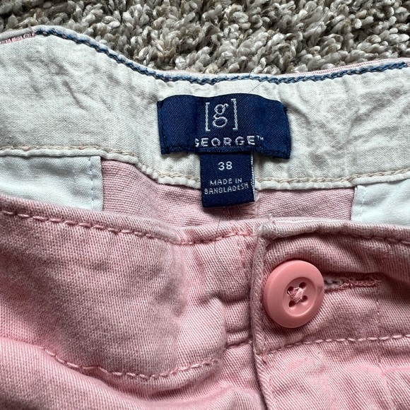 George Men’s Pink Flat Front Shorts - Picture 2 of 2